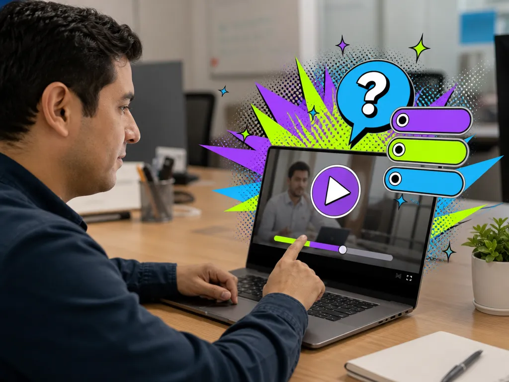 Interactive video with a question in the middle of playback