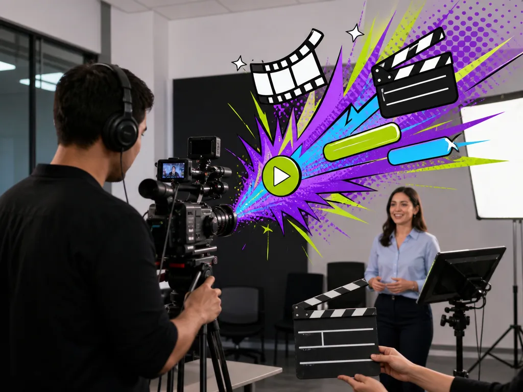 Training video shoot with a professional script