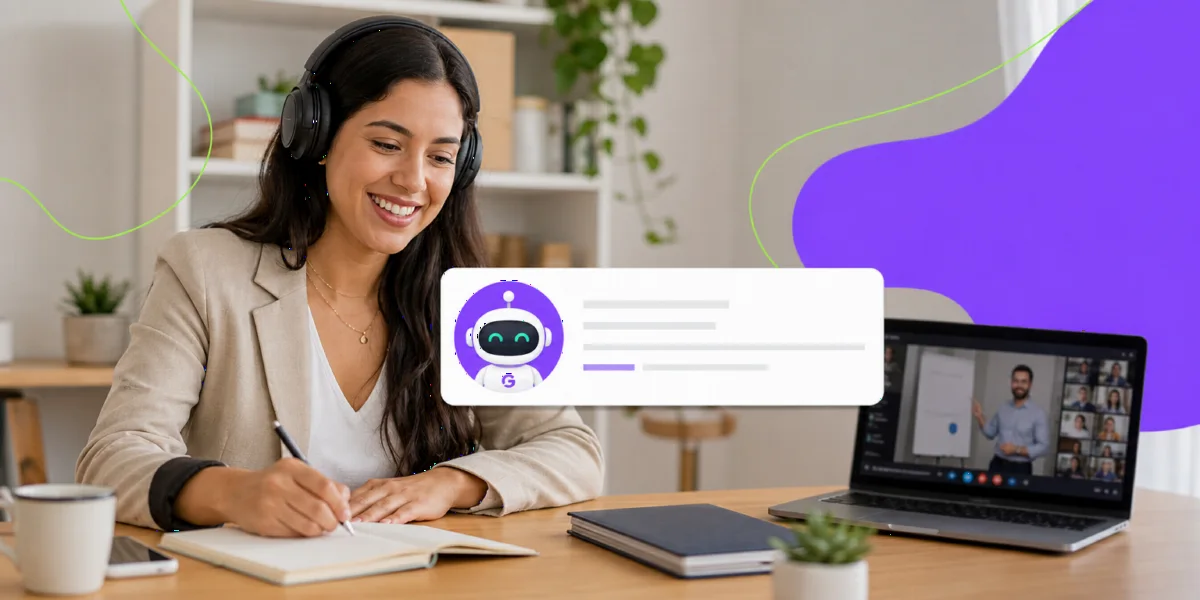 Geedle Bot: asistente de IA en laptop y móvil