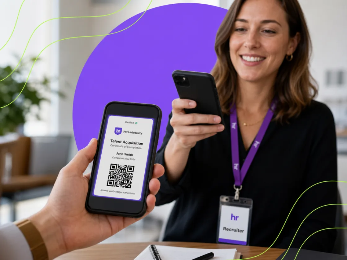 Verificación de una microcredencial por código QR entre dos personas